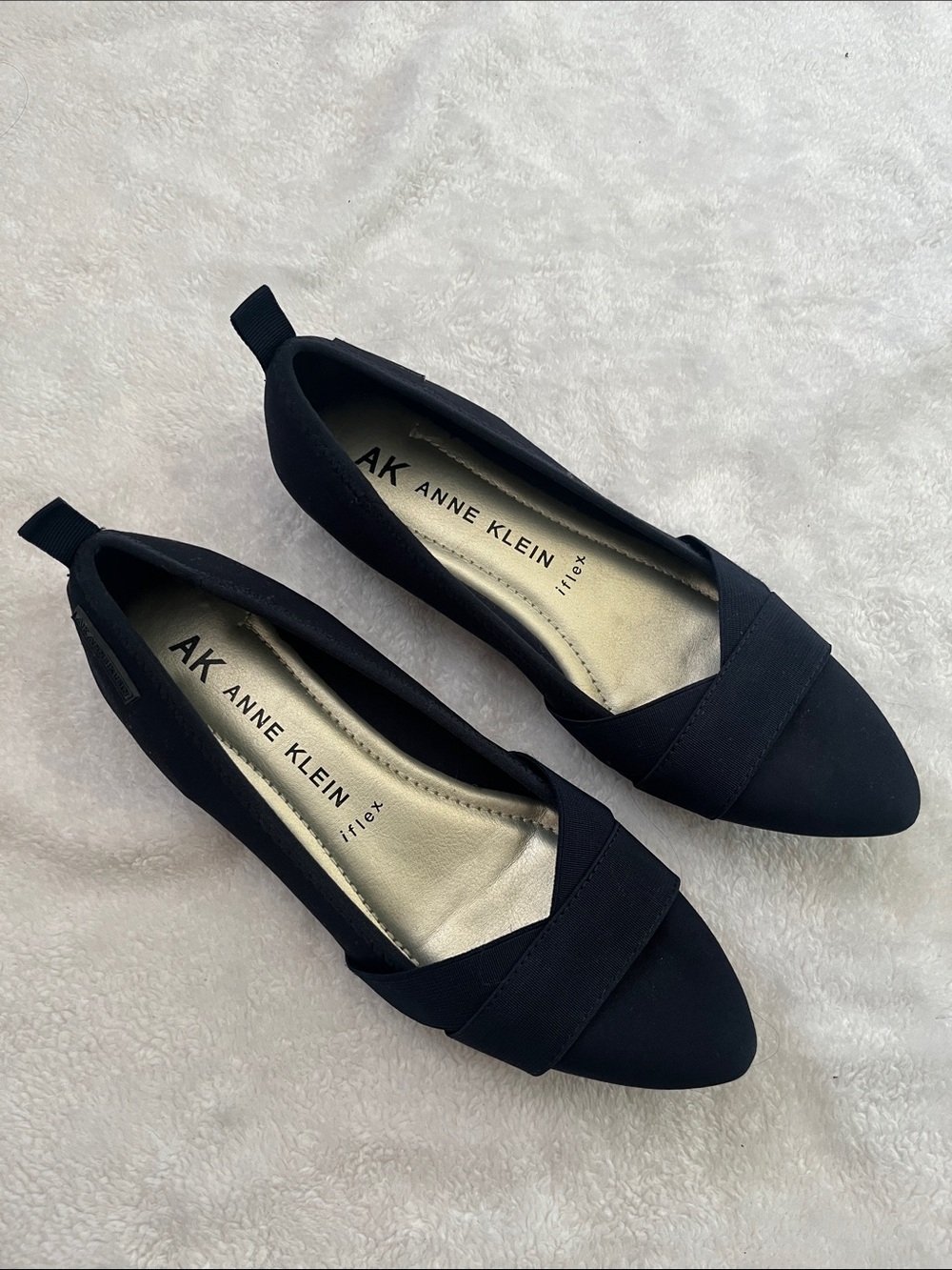 Anne Klein Pointed Toe Crossover Flats